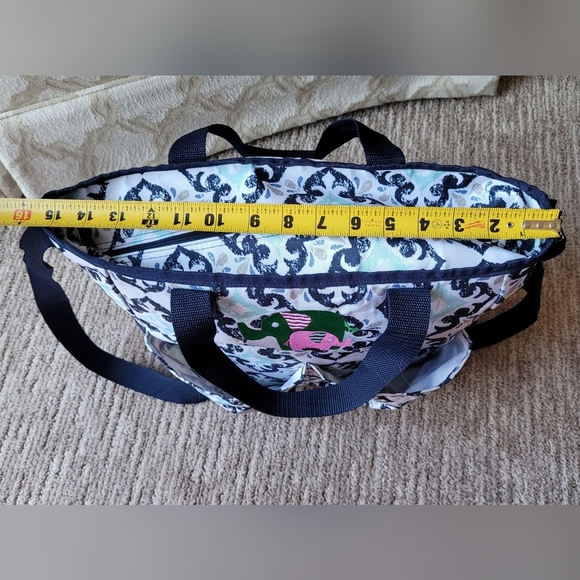 THIRTY ONE CROSSBODY ORGANIZING TOTE BAG FAB FLOURISH EMBROIDERED ELEPHANTS - Picture 13 of 13